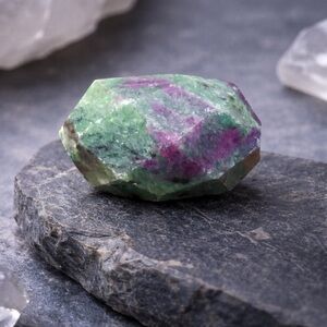 Ruby Zoisite Carved Statement Ring | Chunky Artisan Gemstone | Anyolite 7 #575